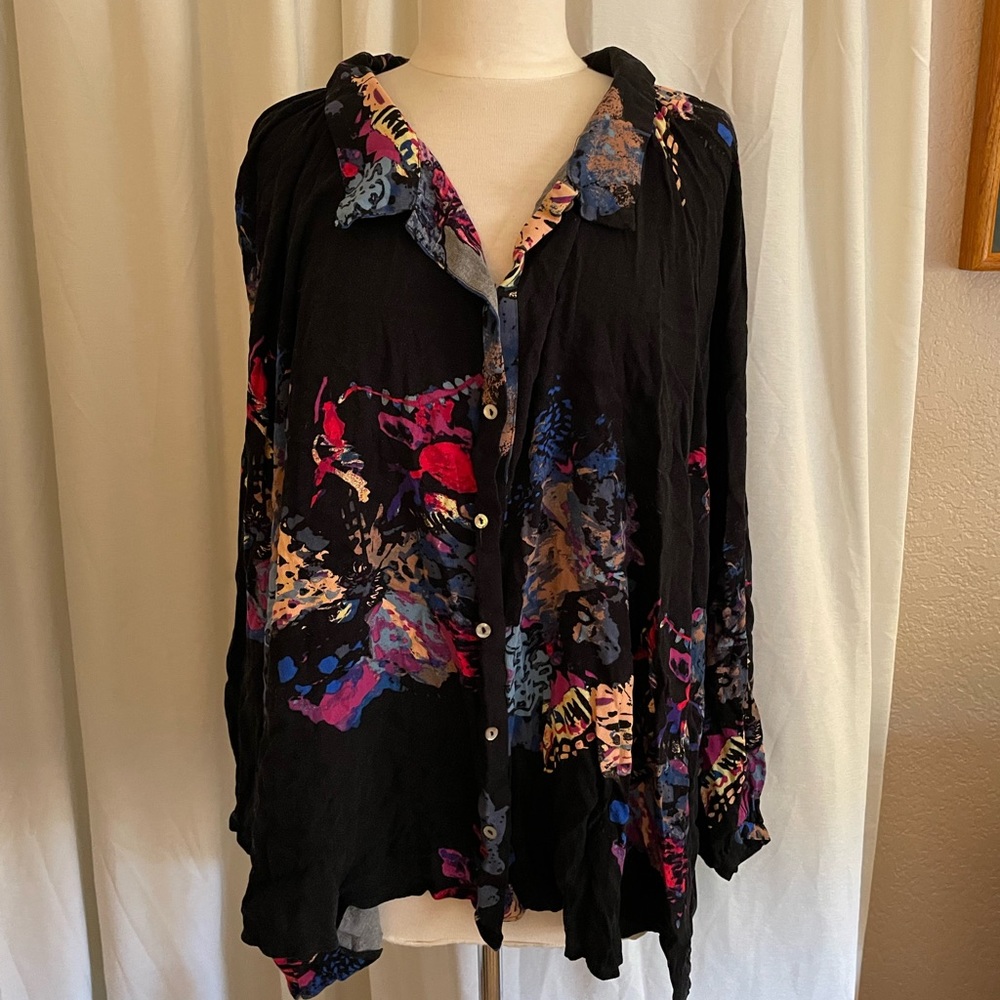 Free People Multi Color Tunic Blouse | Size Medium